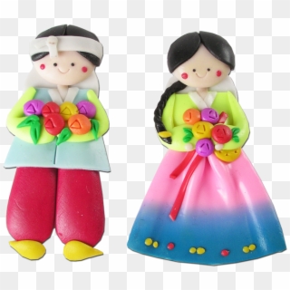 10 Pairs Of Korean Doll Fridge Magnet - Doll Clipart
