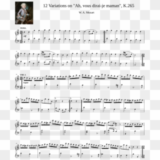 Mozart Twinkle Twinkle Little Star Sheet Music - Twelve Variations On Ah Vous Dirai Je Maman Clipart
