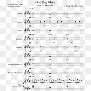 Les Miserables One Day More Sheet Music Clipart