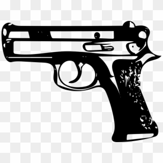 Gun, Icon, Symbol, Black, Combat, Silhouette, Armed - Handgun Clipart