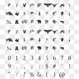 Tribal Animals Tattoo Designs Font - Police D Écriture Thrasher Clipart