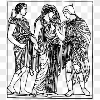 Greek People Ancient Toga Png Image - Orpheus Black And White Clipart