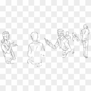 Outline Photo Of People In The Auberge Restaurant - Sketch Clipart