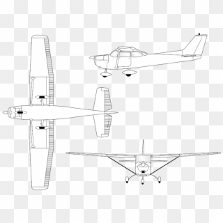 Cessna 172 Dreiseitenansicht Clipart