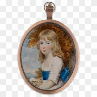 Portrait Miniature Of A Young Girl, Wearing White Dress, - Locket Clipart