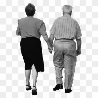 Old Couple Walking - Old Couple Holding Hand Walking Clipart