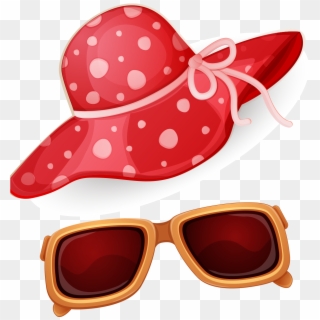 Beach Goggles Sunglasses Seaside Icon Hd Image Free - Beach Hat And Glasses Png Clipart