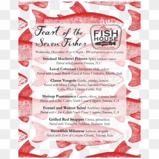 And Here Is The Menu For The Feast Of The Seven Fishes - Fish Pattern Clipart