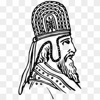 Line Art Headgear Persian People Farsi Monarchy - Drawing Of A Monarchy Clipart