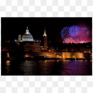 Vila De Fogos De Artificio - Valletta With Fireworks Clipart