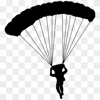 Parachute Silhouette - Sky Diver Clip Art - Png Download
