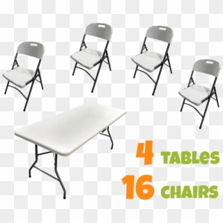 4 Tables And 16 Chairs - Folding Chair Clipart