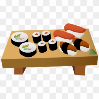 Clipart Plate Frames - Cartoon Sushi On A Plate - Png Download