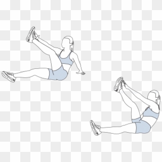 How To Get 6 Pack Abs Women, 6 Pack Abs Women, Girls - Cross Body Toe Taps Clipart