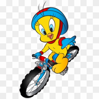 Tweety With Bicycle Transparent Png Image - Tweety Png Clipart