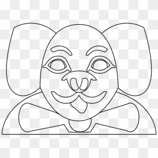 Party Animal Cut Out Face Mask Png - Line Art Clipart
