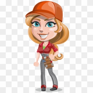 Pretty Mechanic Girl Cartoon Vector Character Aka Carlita - Female Human Cartoon Characters Clipart