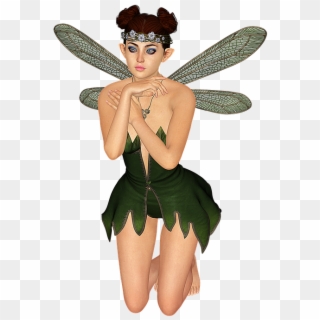 Fee Elf Wing Kneeling Fairy Fae Woman Beauty - Fairy Clipart