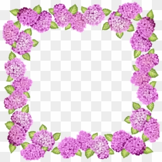 ##pink #flowers #flower #frame #frames #border #borders - Purple Flowers Frame Clipart - Png Download