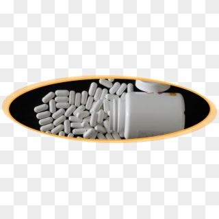 Double Seperator Pills On Table Spilling From Bottle - Bcaa Pills Clipart