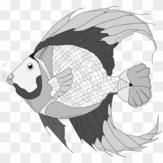 Fish Fish Illustration Black And White Fish - Pomacentridae Clipart