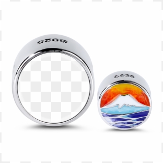 Gnoce "mount Fuji" S925 Sterling Silver Photo Charms - Circle Clipart