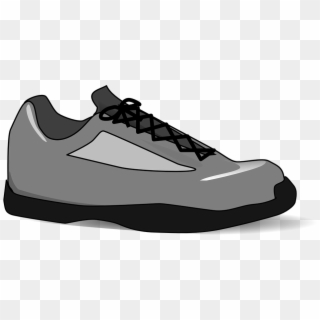 Tennis-shoe Isolated Grey Laces Rubber Sole - Cartoon Shoes With Transparent Background Clipart