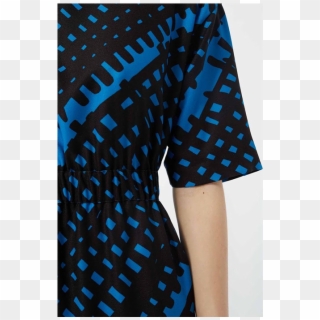 Loreak Abesti Blue Abstract Print Midi Dress - Polka Dot Clipart