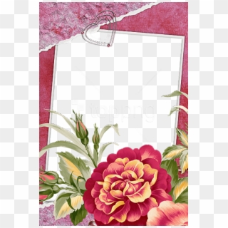 Free Png Large Red Transparent Frame With Beautiful - Beautiful Flowers Photo Frames Clipart