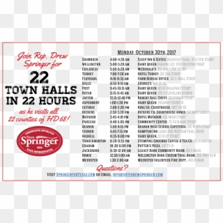 Springer Announces 22 Town Hall Tour In 22 Hours Visiting Clipart