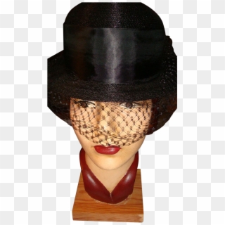 Howard Hodge Original Lady's Black Derby Style Hat - Mannequin Clipart
