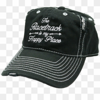 The Racetrack Is My Happy Place™ Embroidered Hat , - Baseball Cap Clipart
