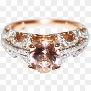 Unique Elegant Natural Morganite Diamond 3-d 2 Layers - Engagement Ring Clipart