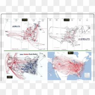 Historic Delta Airlines Route Map - Delta Airline Routes Map Past Clipart