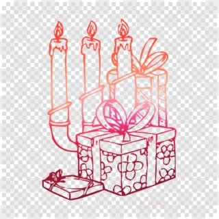 Gift, Drawing, Candle, Transparent Png Image Clipart