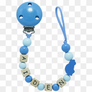 Personalised Pacifier Holder, Blue, By Littlemico™ - Necklace Clipart