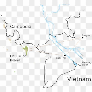 Saigon & Mekong Delta Discovery Route - Map Clipart