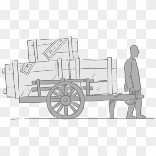 Cart Drawing Wagon Train - Cart Clipart