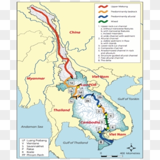 The Mekong River Basin Includes Seven Broad Physiographic - Atlas Clipart