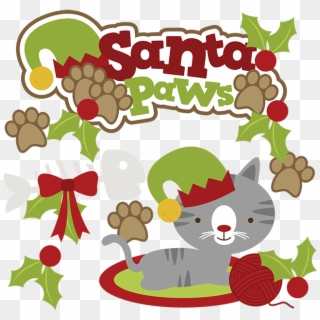 Christmas Clipart Cat - Christmas Cat Clipart Free - Png Download