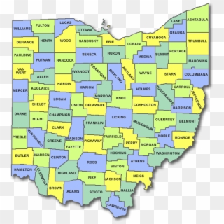 Ohio County Map - States Of Ohio Clipart