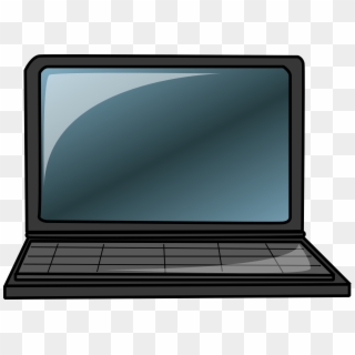 Painted Black Laptop With Blue Screen - Laptop Clip Art - Png Download