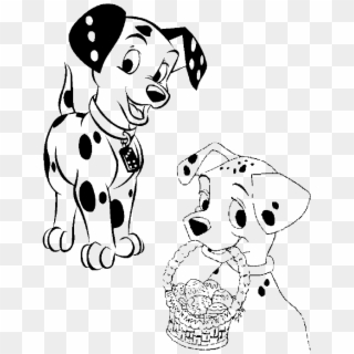 101 Dalmatians Easter Egg Coloring Page Clipart