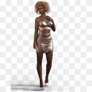 Rendered African-american Woman Party - Latex Clothing Clipart