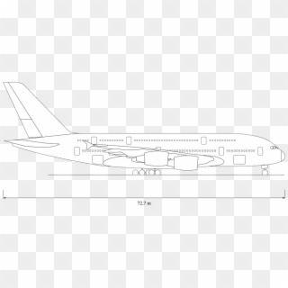 Airbus A380, Perfil, Vista Lateral, Avión, Dibujo - Airbus A380 Clipart