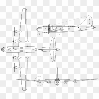 Dibujo 3 Vistas Del Boeing B-29 Superfortress - B 29 Clipart