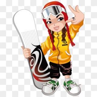 Snowboarder - Hip Hop Cartoon Png Clipart