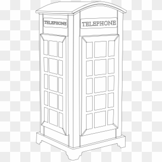Phone - Phone Booth Colouring Page Clipart
