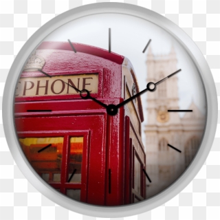 Uk London Phone Booth With Westminster Abbey Behind - United Kingdom Clipart