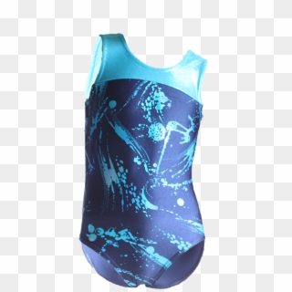 Navy Turquoise Splotch Front - Maillot Clipart